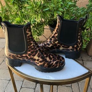 Jeffrey Campbell Leopard Rain boots SZ 6.
